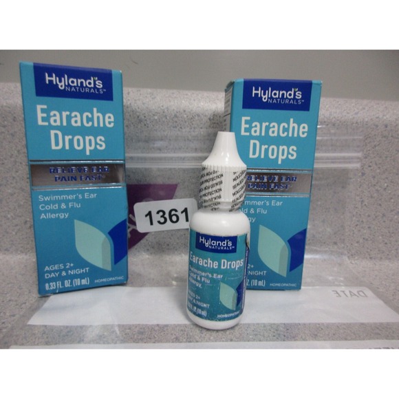 3X Hylands‎ Earache Drops Ear Pain Relief NEW- 108-1361 - Picture 1 of 1